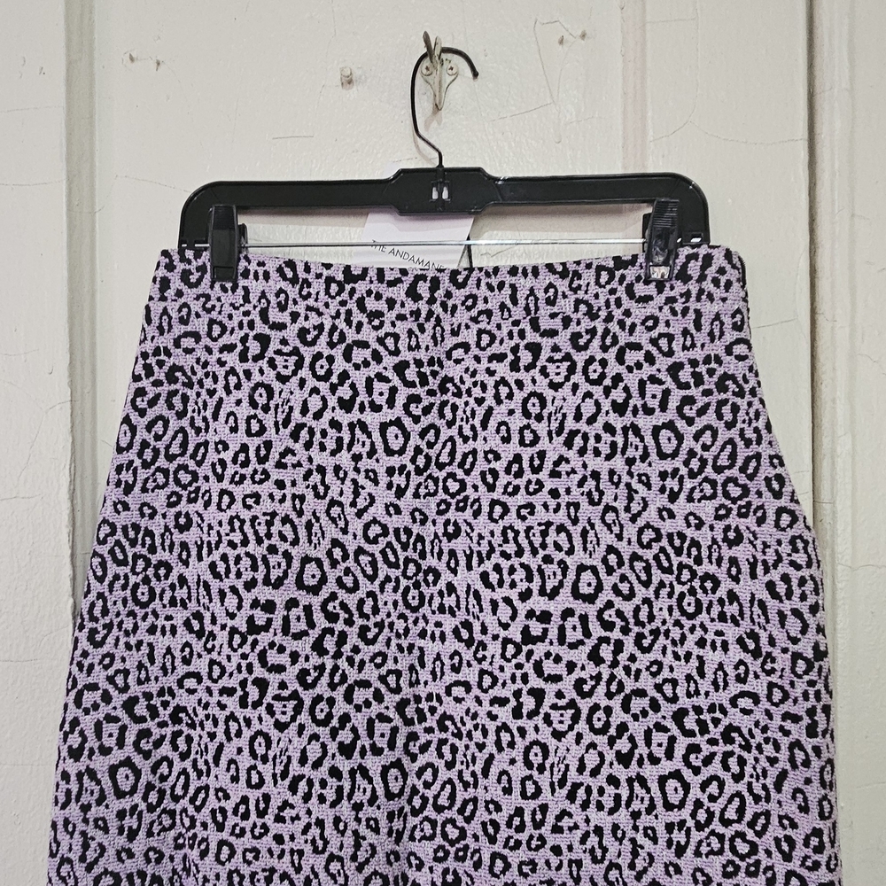 Chic A-Line Skirt in Purple Leopard Print